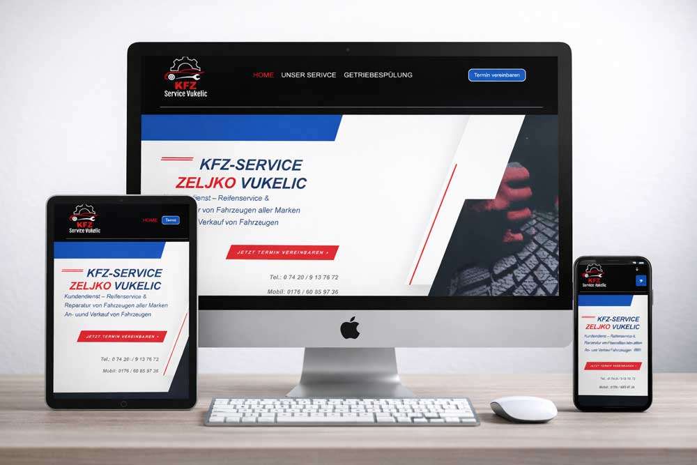 Website KFZ Service Vukelic
